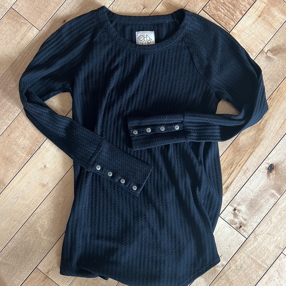 Black thermal long sleeve top